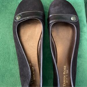 Taryn Rose Bangle Chocolate Suede Flats - size 7.5 + original packaging
